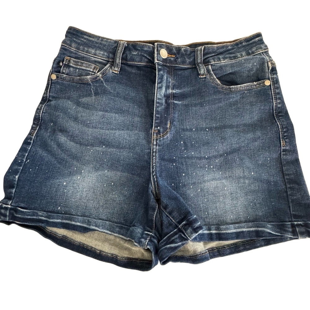 Judy Blue Blue Denim Jean Shorts Cuffed Hem‎ Medium Wash Size Large